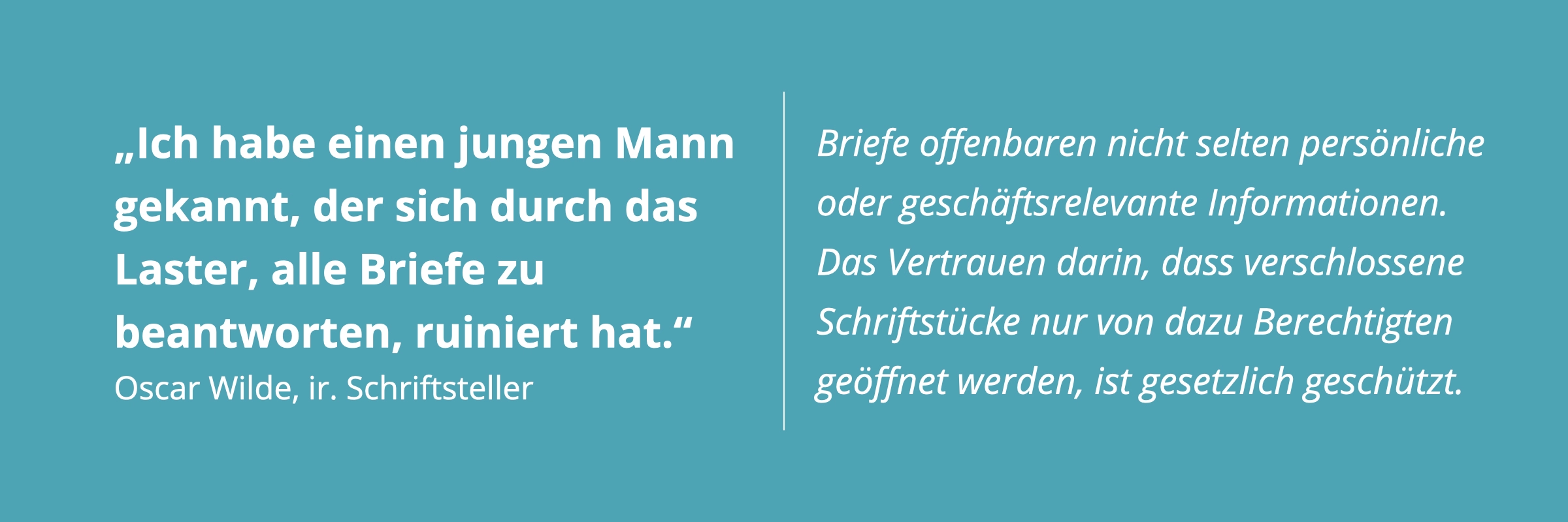 Verletzung des Briefgeheimnisses. Persönliche oder geschäftsrelevante Briefe die an andere Personen adressiert sind zu öffnen, ist strafbar!