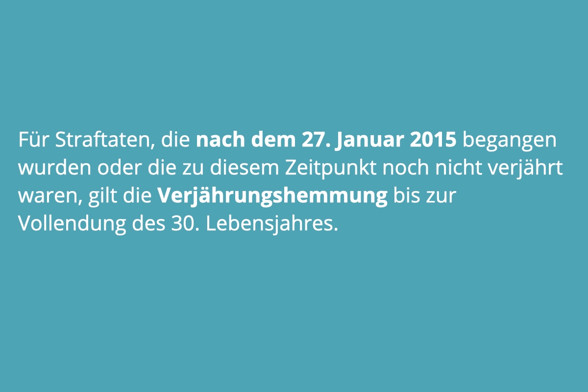 Anwalt erklärt: Verjährungsfrist beim sexuellen Missbrauch - Erläuterung Verjährungshemmung