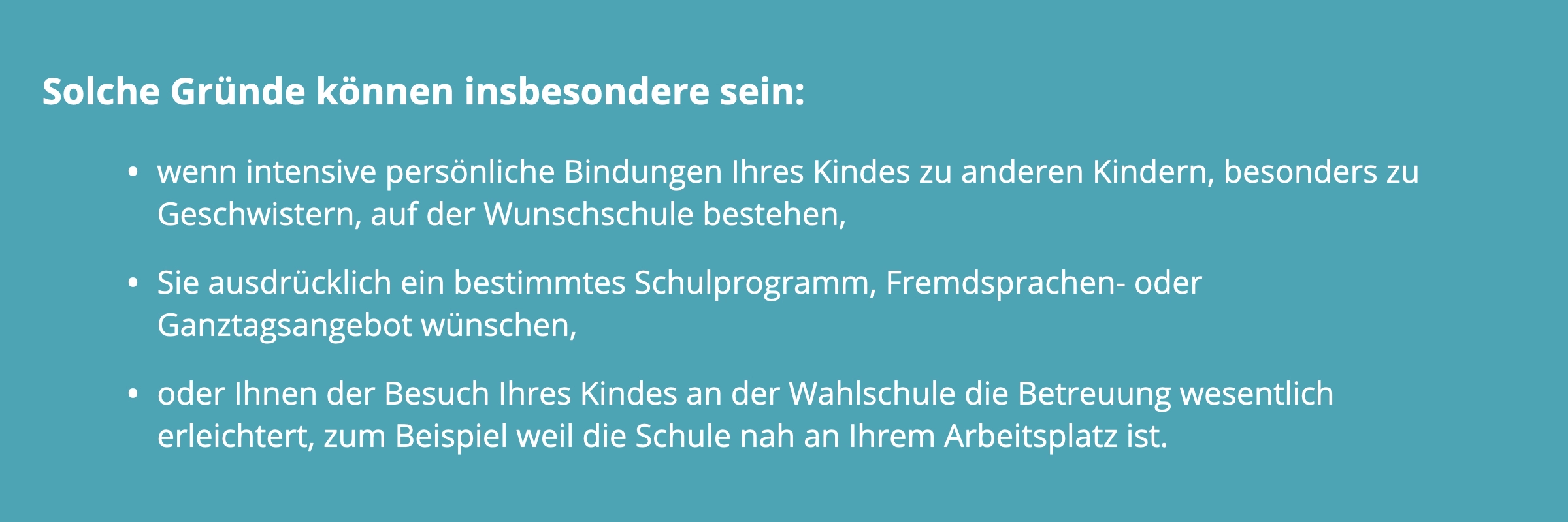 Gründe, wann ein Schulplatz sinnvoll eingeklagt werden kann.