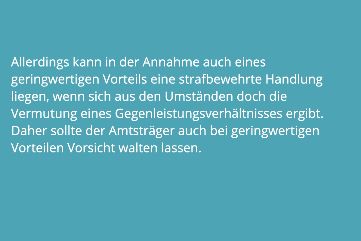 Anwalt hilft bei Vorteilsnahme im Amt gem. § 331 StGB