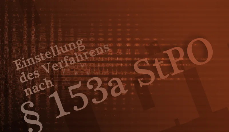 Einstellung nach § 153a