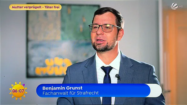RA Benjamin Grunst beim Sa1 Frühstücksfernsehen